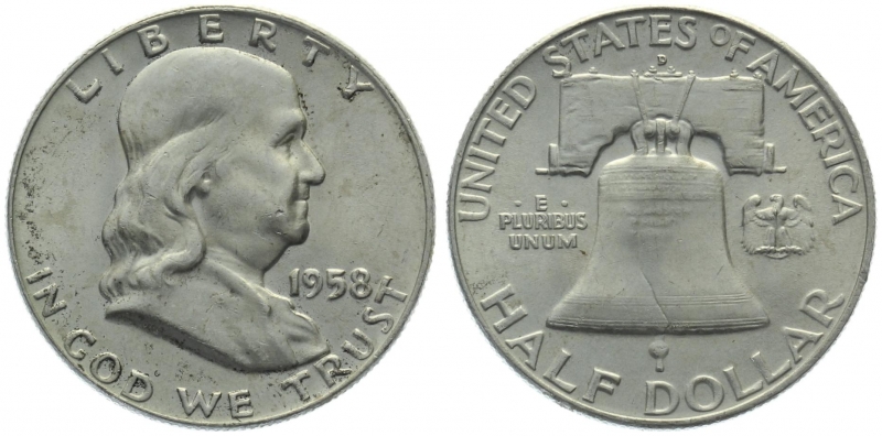 USA 1/2 Dollar 1958 D - Franklin